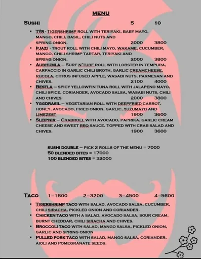 Jötunn restaurant menu 3