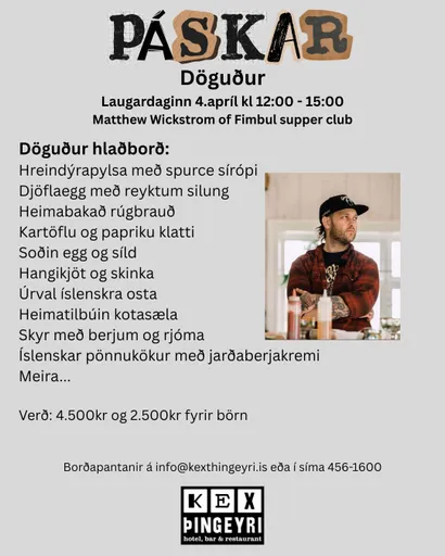 Kex Þingeyri 3. og 4.apríl  menu 1